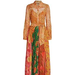 RARE FarmRio Mixed Print Chemise Maxi